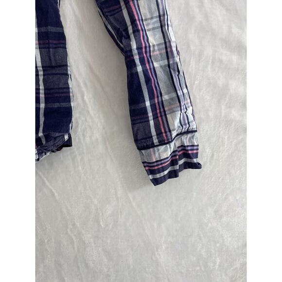 Victorias Secret Sz S Hidden button front multi stripe Purple shirt Casual Women - Picture 10 of 11